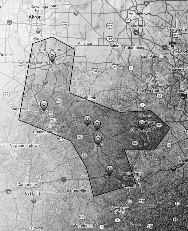 Areas We Serve - Wallace Construction & Renovation Steubenville, OH